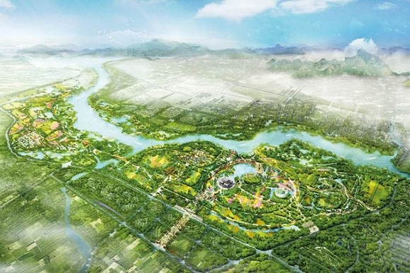 Expo-Gelaende der Weltgartenausstellung 2019 in Yanqing