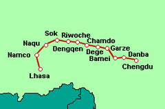 Nrdliche Sichuan-Tibet-Route entlang der Nationalstrae G317