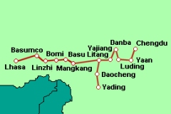 Sdliche Sichuan-Tibet-Route entlang der Nationalstrae G318